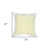 20" X 20" White And Golden Yellow 100% Cotton Geometric Zippered Pillow - 3 of 4