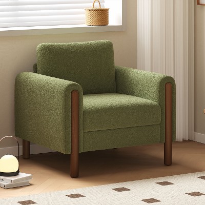 Upholstered Living Room Accent Chairs Single Sofa Chair with Walnut Legs-Christopher Knight Home