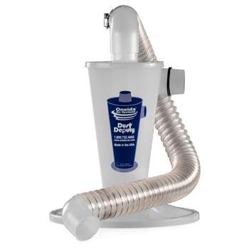 Oneida Air Systems Dust Deputy Plus Cyclone Separator for Wet/Dry Shop Vacuums with 3 Foot Connection Hose, Clear