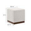 Modway Tilden Square Ottoman – 17" Boucle Upholstered Footrest or Accent Seat in Modern Style - 3 of 4
