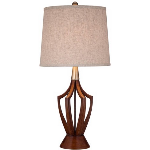 360 Lighting Mid Century Modern Table, Brass And Wood Table Lamps