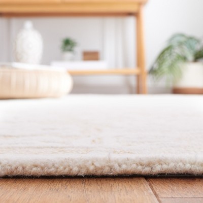 Handmade Gold and Ivory Floral Wool Tufted 4' x 6' Rug