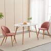 FurnitureR Upholstered Dining Chairs Set of 2, Mid Back Armless Velvet Accent Chair with Wood Legs for Home, Kitchen, Bedroom, and Living Room, Rose - 4 of 4