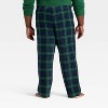 Men's Plaid Microfleece Holiday Matching Family Pajama Pants - Wondershop™ Navy Blue - 2 of 4