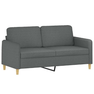 vidaXL 2-Seater Sofa Dark Gray 55.1" Fabric - 1 of 4