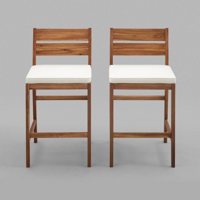 2pk Acacia Wood Counter Stools - Saracina Home