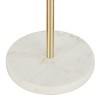 LumiSource Chloe Contemporary Shelf Floor Lamp with Marble Base Shelf and Linen Shade White (Includes LED Light Bulb) : Gold Neck, Round Glass Table - 4 of 4