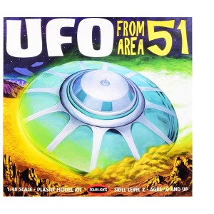 Skill 2 Model Kit UFO from Area 51 with 2 Aliens and 1 Guard Figurines 1/48 Scale Model by Polar Lights - 1 of 4