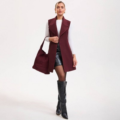 Women's Long Belted Trench Vest - A New Day