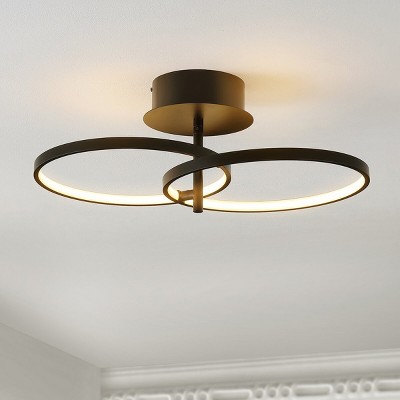 Reyah Matte Black Aluminum LED Flush Mount Light