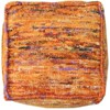 Moti Wendy Ottoman Pouf Upholstered in Orange Fabric 80% recycled silk & 20% cotton - 4 of 4