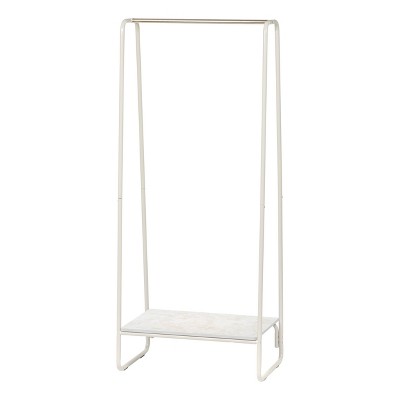 IRIS Metal Garment Rack with 1 Wooden Shelf Marble