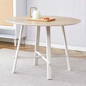 42 Inch Round Dining Table with Metal Legs Minimalist Kitchen Table or Breakfast Table for Dining Room, Small Spaces, or Meeting AreaThe Pop Home - 1 of 4