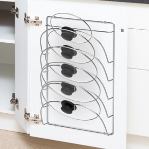 Hastings Home Lid Organizer Space-Saving Wall-Mount Cabinet Rack With 5 Compartments for Pot, Pan, or Skillet Lids - 1 of 4