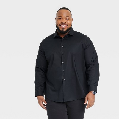 Men's Big & Tall Performance Long Sleeve Button-down Dress Shirt -  Goodfellow & Co™ Black Lt : Target