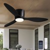 Siljoy 42-in Black Flush Mount Ceiling Fan with Light and Remote Control Include - 3 of 4
