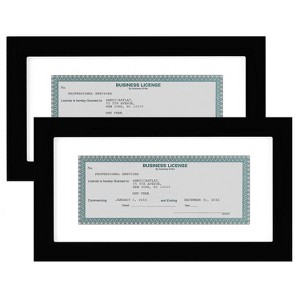Americanflat 5x10 Business License Frame with Shatter-Resistant Glass - Set of 2 - Use as 3.5x8 with Mat or 5x10 Without Mat - Legacy Collection - 1 of 4