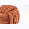 PAGED Chenille Fabric Ottoman Modern Knot Design Foot Rest Comfortable Makeup Stool with Wooden Frame for Living Room - 2 of 4