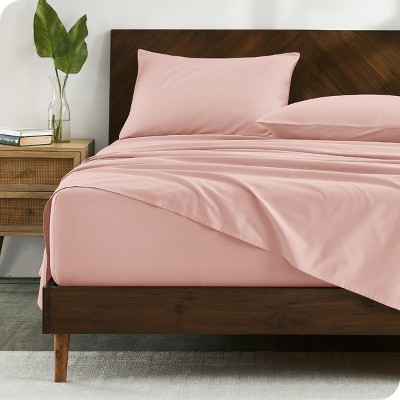 Luxurious Organic Cotton Percale Queen Sheet Set in Dusty Pink
