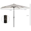 Sapphtopaz 9×7Ft Patio Umbrella Beach Umbrella LED Lighted Sun Shades with Crank and Tilt 8 Sturdy Ribs for Garden, Beach, Deck, Backyard - 2 of 4