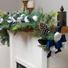 Northlight Frosted Pine with Blueberries, Bows and Ornaments Christmas Garland - 6' x 8" - Unlit - 3 of 4