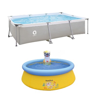 JLeisure Avenli 17773 10 x 6.5 x 2 Feet and 5' x 16.5" Sea Otter Outdoor Backyard Above Ground Rectangular Steel Frame Swimming Pool (2 Pack)