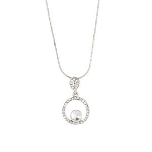 Hollywood Sensation Pave Circle Crystal Pendant Necklace - 1 of 3