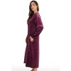 Just Love Stretch Velour Embroidered Zipper Lounger Robe for Women with Pockets - 2 of 4