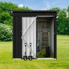 NicBex Outdoor Storage Shed With Lockable Doors Galvanized Metal Garden Shed for Patio, Lawn, Backyard, Black - 2 of 4