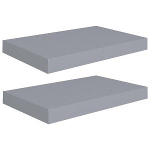 vidaXL Floating Wall Shelves 2 pcs Gray 15.7"x9.1"x1.5" MDF - 1 of 1