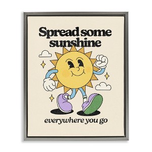 Stupell Industries Retro Spread Some Sunshine Black Framed Floater Canvas Wall Art - 1 of 4