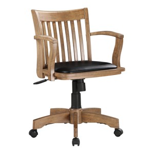 Deluxe Wood Banker's Chair Padded Seat with Base Fruitwood - OSP Home Furnishings - 1 of 4