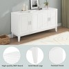 60" Large Kitchen Buffet Cabinet, Farmhouse Sideboard Buffet Table with Storage Door Shelf, Wood Coffee Bar Cabinet for Kitchen Dining Living Room - 2 of 4