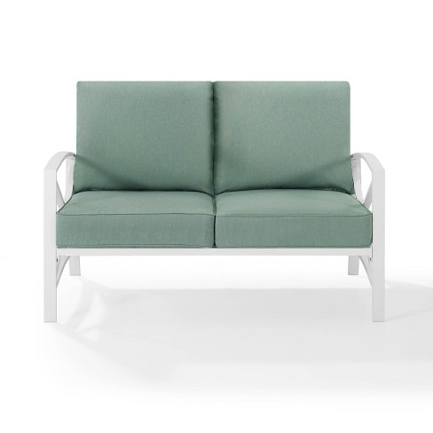 Kaplan Loveseat White teal Crosley Target