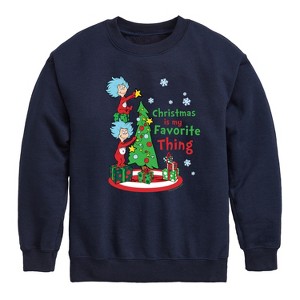 Boys' - The Cat in the Hat - Christmas Is A Family Thing Graphic Long Sleeve Fleece Sweatshirt - 1 of 4