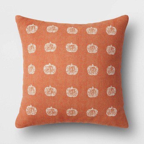 Woven Pumpkin Square Throw Pillow - Threshold™ - image 1 of 4