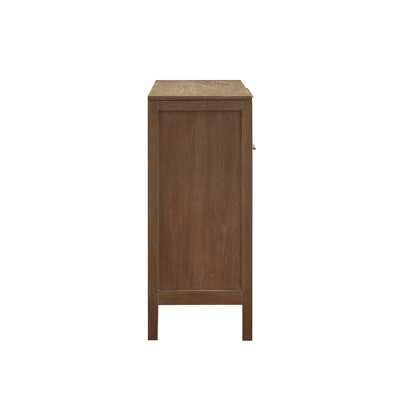 Natural Reclaimed Wood and Cane Webbing Accent Cabinet