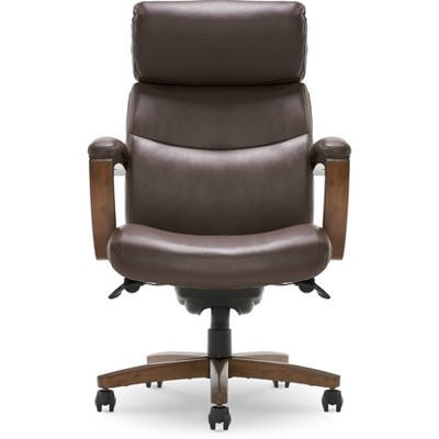 Modern Executive High-Back Brown Leather Swivel Chair with Lumbar Support