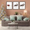 Wall Art Prints Set of 3 Santa Claus with Sleigh Deer Home Decor Xmas Sign 12x16in Black Matte Finish Rustic Style Christmas - 2 of 4