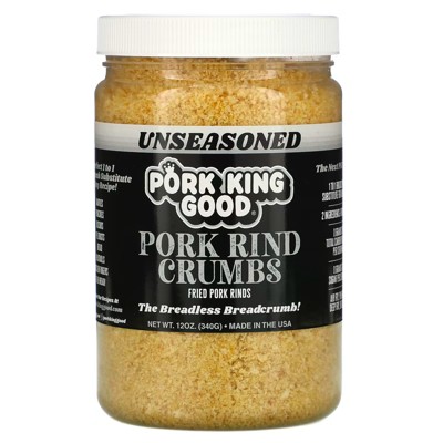 Pork King Good Pork Rind Crumbs, Unseasoned, 12 oz (340 g)