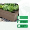 FCMP 32 Inch Outdoor Long and Deep Self Watering Vegetable Planter Box with Fill Port and Double Walled Insulation for Outdoor Use, Cappuccino - 2 of 4