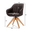 Costway 360degreesSwivel Accent Chair Modern Leathaire Armchair with Beech Wood Legs Brown - 4 of 4