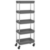 vidaXL 5-Tier Kitchen Trolley Gray 16.5 in.x11.4 in.x50.4 in. Iron and ABS - 2 of 4