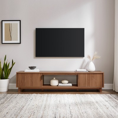 SUGIFT Modern Fluted-Door Minimalist TV Stand for TVs up to 65/80 inches