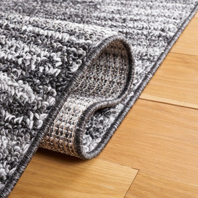 Black and Ivory Square Synthetic Diamond Shag Area Rug