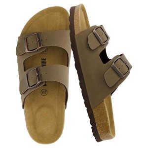 CUSHIONAIRE Lane Cork Footbed Sandals for Women –Comfortable Double Buckle Slip-On with Genuine Suede Footbed & Arch Support Slides for Women Footwear - 1 of 4