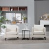 Lirago 33" Wide White Velvet Accent Chair Single Sofa Armchair with 1 Pillow - 4 of 4