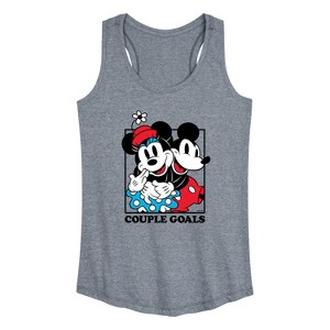 Women's - Disney - Mickey Minnie Couple Goals Graphic Racerback Tank - 1 of 4
