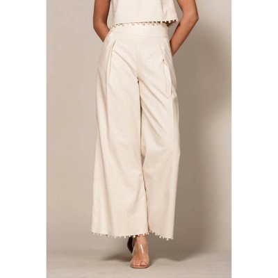 Women's Pearl trimmed wide pants - ENDLESS BLU.