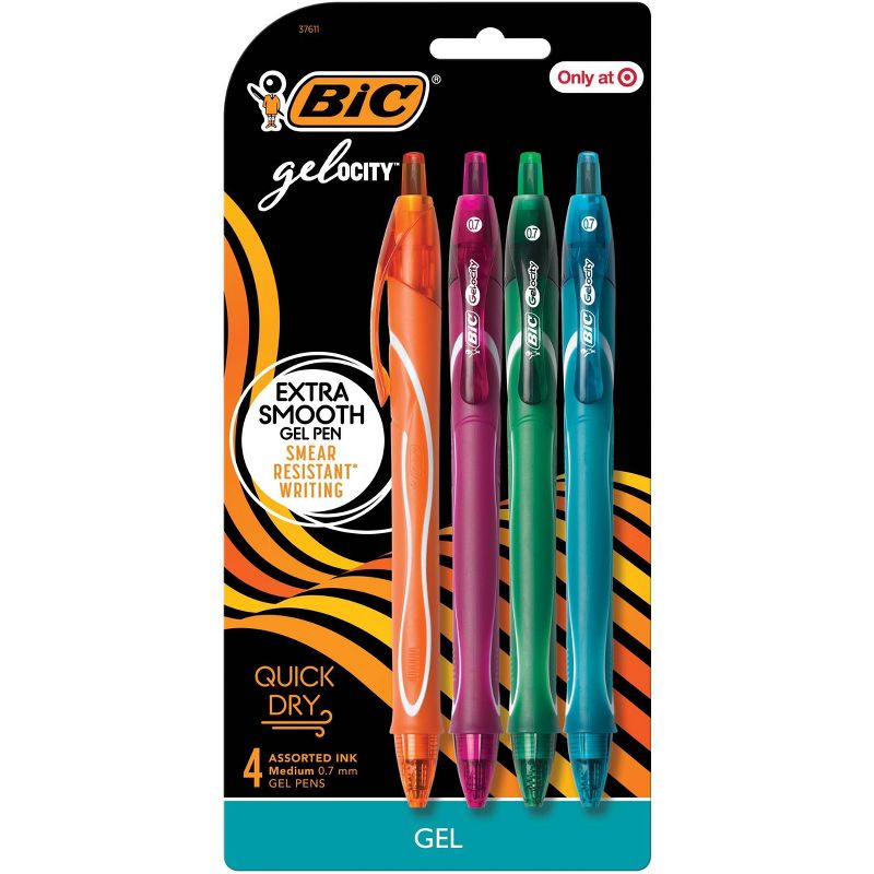 BiC 4pk Gel-ocity Quick Dry Pen Refills Fashion Colors, 1 of 11